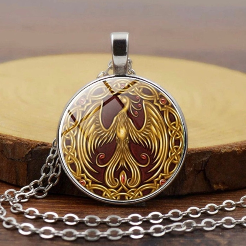 Phoenix Rising symbol necklace